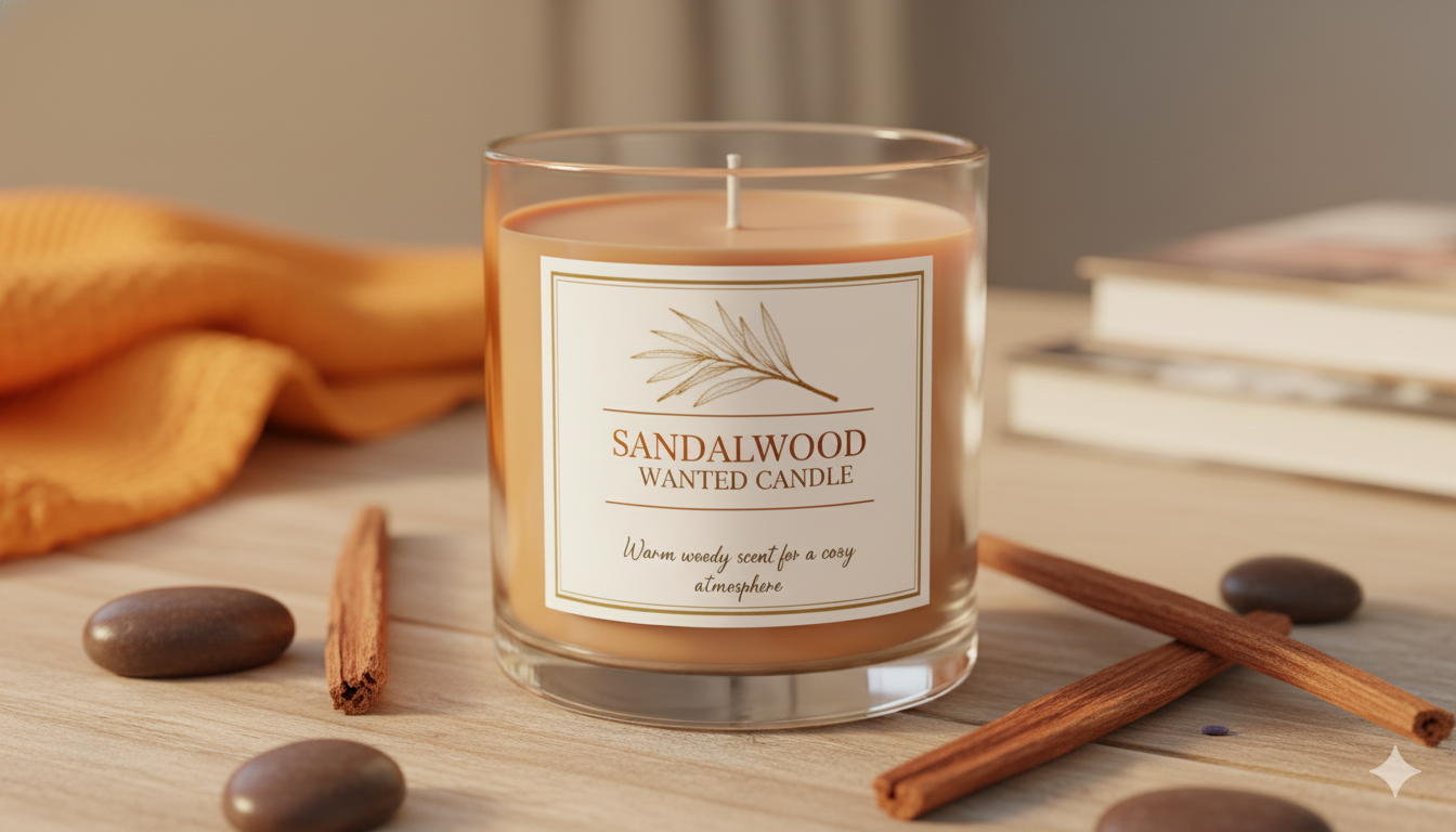 Sandelholz Wärme Kerze – Warmer holziger Duft für gemütliche Atmosphäre